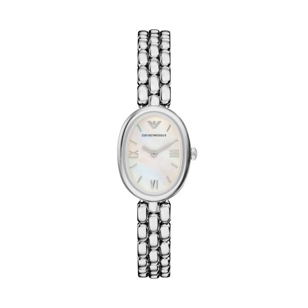 Quarzuhr Emporio Armani "Sinfonia", Silber (Edelstahlfarben), Armbanduhren, Damen, Quarzuhr, Armbanduhr, Damenuhr, Edelstahlarmband, Analog-image