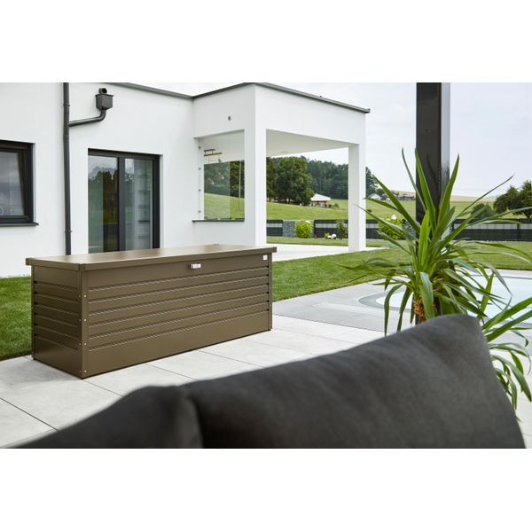 Aufbewahrungsbox Biohort "Freizeitbox 180", Braun (Bronzefarben), B:181Cm H:71Cm T:79Cm, Stahl, Aufbewahrungsboxen, Aufbewahrungsbox, Bxtxh: 181X79X71 Cm, Bronzefarben Metallic-image