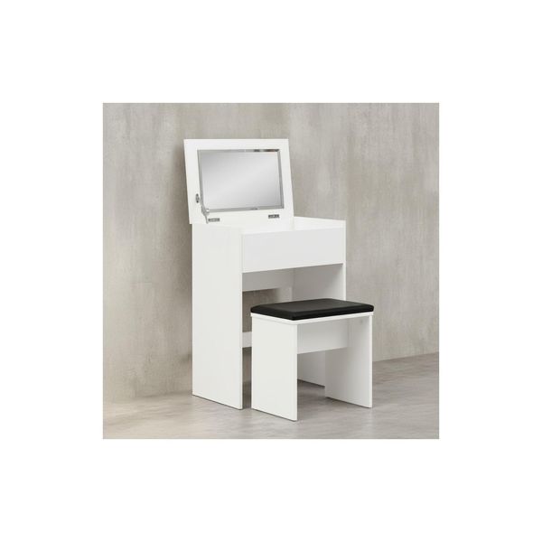 Kadima Design Moderner Schminktisch Mit Klappfach Und Spiegel, Inklusive Hocker, Melaminharzbeschichtung-image