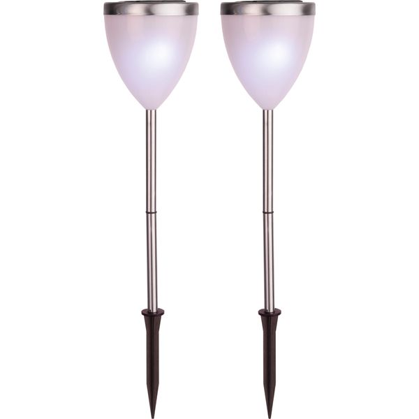 LED Solarleuchte "Solar-Wegleuchte Vigo", Weiß, B:10Cm H:34Cm L:10Cm T:10Cm Ø:10Cm, Parforce Traditional Hunting, Leuchten, DäMmerungssensor, 2Er-Set, Inkl. Akku-image