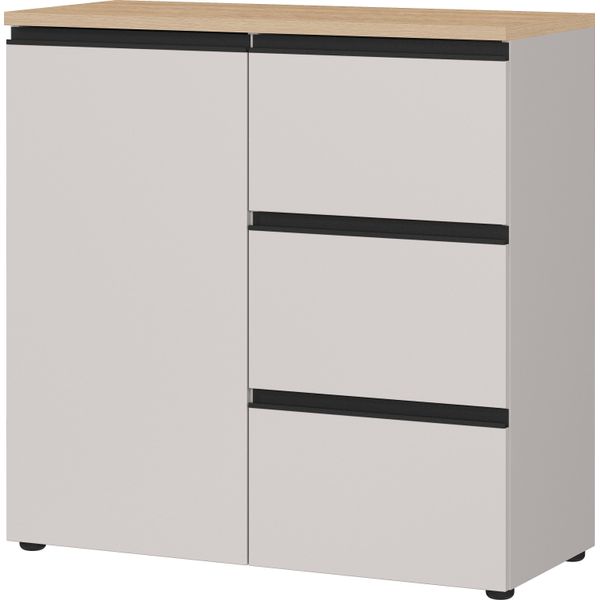 Kommode Germania "Cormano", Kaschmir, Lindberg, Eiche, Nachbildung, B:90Cm H:91Cm T:41Cm, Holzwerkstoff, Sideboards, Kommode, Breite 90 Cm, Verstellbare BöDen, Soft-Close, Made In Germany-image