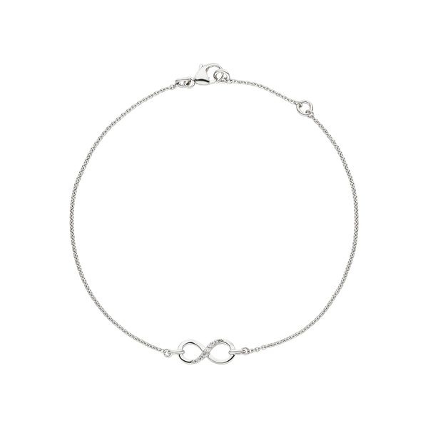 Armband Jobo "Silberarmband Unendlichkeit", Silber 925, Weiß, ArmbäNder, Damen, 19,5Cm, Silber 925 (Sterlingsilber), Armband, 925 Silber Mit 7 Zirkonia 19,5 Cm-image