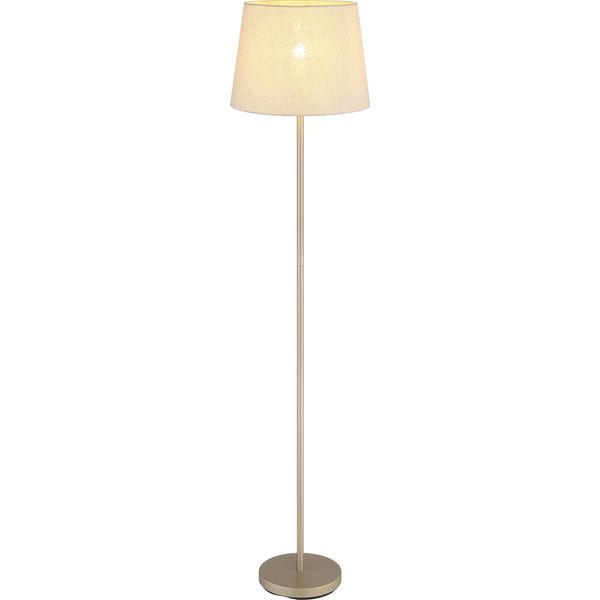 Nowa Stehlampe "Joris", Champagnerfarben, 1, Ø 35Cm H: 151Cm, 1 Stk., Leuchten, Stehleuchte Mit Stoffschirm, FußSchalter, GemüTliches Licht, Stehlampe-image