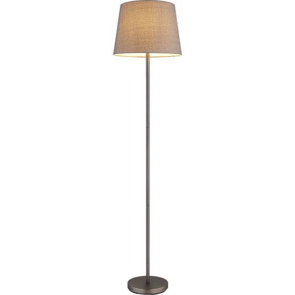 Nowa Stehlampe "Joris", Schwarz, Chrom, 1, Ø 35Cm H: 151Cm, 1 Stk., Leuchten, Stehleuchte Mit Stoffschirm, FußSchalter, GemüTliches Licht, Stehlampe-image