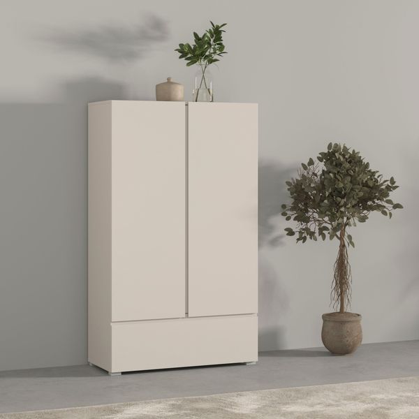 Mehrzweckschrank Otto Home "Metric,Breite 89 Cm, Highboard, Universalschrank, Garderobe", Kaschmir, B:89Cm H:150Cm T:40Cm, Fsc-Zertifizierter Holzwerkstoff, Melamin, Metall, SchräNke, Mehrzweckschrank, Waescheschrank Mit Viel Stauraum, EinlegeböDen Verstellbar-image