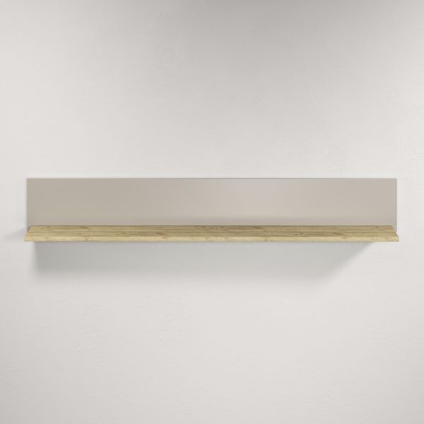 Wandboard Home Affaire "San Pedro", Beige (Kaschmir Und Eiche), B:140Cm H:20Cm T:22Cm, Holzwerkstoff, Regale, Wandboard, Wandboard Mit Ablage - (B/T/H) 140/22/20 Cm-image