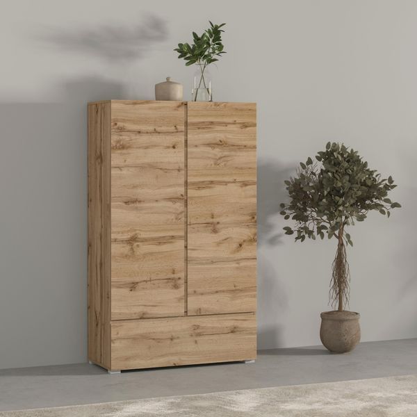 Mehrzweckschrank Otto Home "Metric,Breite 89 Cm, Highboard, Universalschrank, Garderobe", Wotan Eiche, B:89Cm H:150Cm T:40Cm, Fsc-Zertifizierter Holzwerkstoff, Melamin, Metall, SchräNke, Mehrzweckschrank, Waescheschrank Mit Viel Stauraum, EinlegeböDen Verstellbar-image