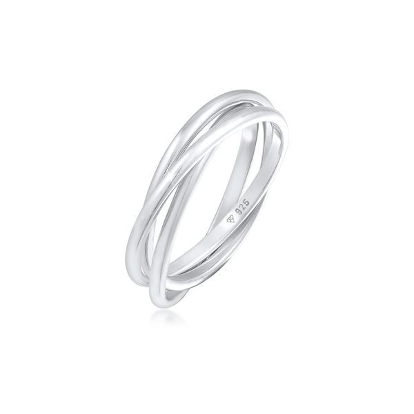 Fingerring Elli "Wickelring Trio Trini Basic 925 Silber" Gr. 52, Silber, Fingerringe, Damen, 52Mm, Ohne Stein, Silber 925 (Sterlingsilber), 1,6Mm, Fingerring-image