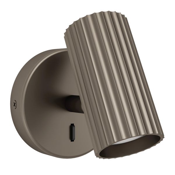 Eglo Wandleuchte "Portillo Wandlampe - Alu, Stahl - GU10 - 1X5W - IP20", Bronze, 1, H: 11Cm, 1 Stk., Leuchten, Wandstrahler, Wandspot, Wohnzimmer, Flur, L10,5 X H11 X AL12,5 Cm, Wandleuchte-image