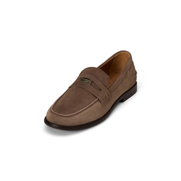 Loafer Marc O'Polo "Aus GeöLtem Veloursleder", Damen, Gr. 43, Braun (Faded Braun), Obermaterial: 100% Leder, Schuhe Loafer-image