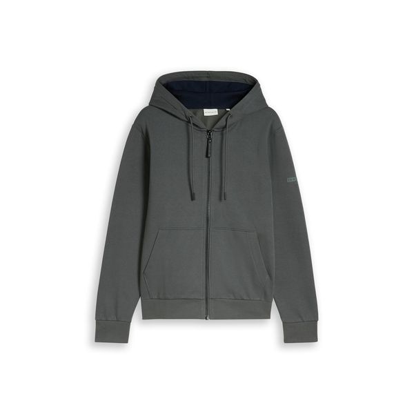 Tom Tailor Herren Basic Hoodie Sweatjacke, GrüN, Uni, Gr. L-image