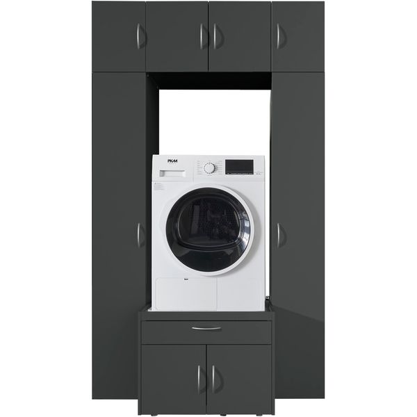 Mehrzweckschrank wimex "Multiraumkonzept", Schwarz (Grafit), B:130Cm H:225Cm T:69Cm, SchräNke, Mehrzweckschrank-image