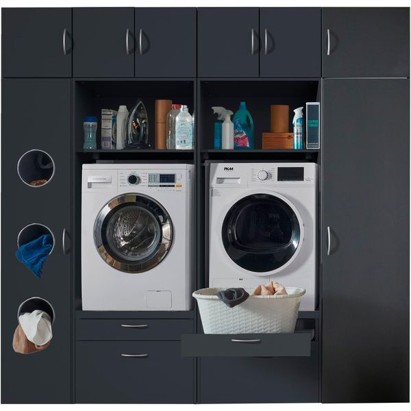 Mehrzweckschrank wimex "Multiraumkonzept", Grau (Grafit), B:230Cm H:225Cm T:69Cm, SchräNke, Mehrzweckschrank-image