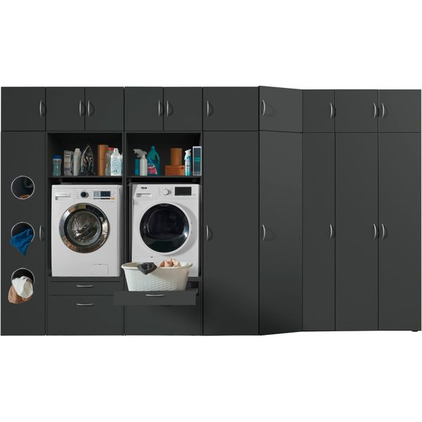 Mehrzweckschrank wimex "Multiraumkonzept", Grau (Grafit), B:380Cm H:225Cm T:69Cm, SchräNke, Mehrzweckschrank-image