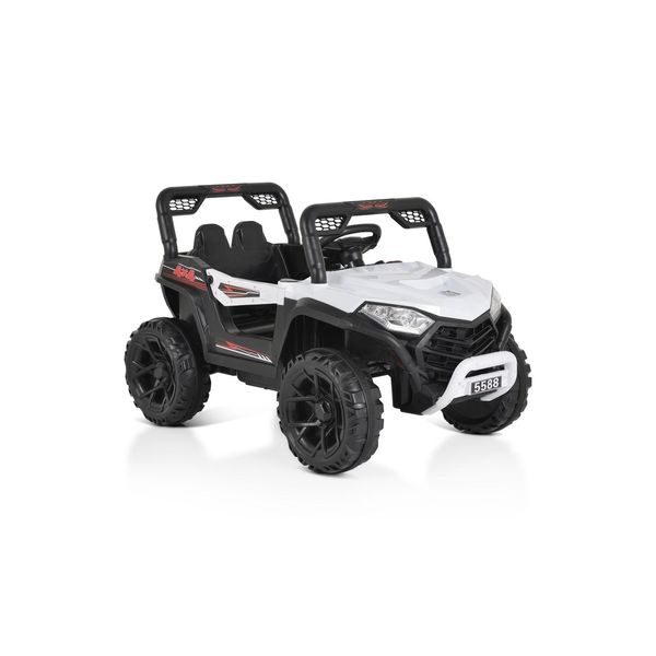 Moni Kinder Elektroauto Buggy UTV 5588 Fernbedienung MP3 Gurt 2 Motoren Lichter Weiß-image