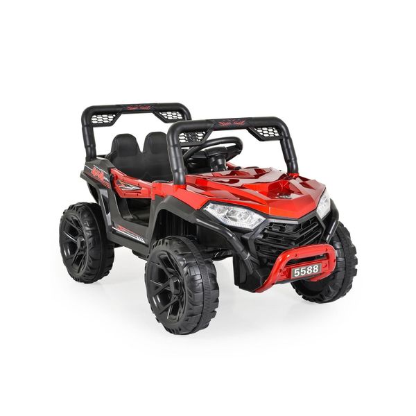 Moni Kinder Elektroauto Buggy Fast UTV 5588 Metallic Fernbedienung MP3 USB Gurt Rot-image