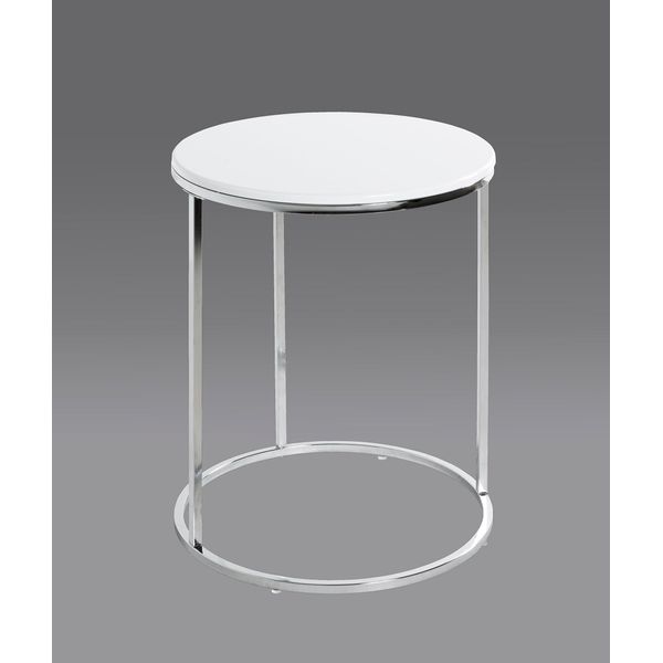Beistelltisch Haku "Sofatisch, Wohnzimmertisch", Weiß (Silber, Silber, Silber), B:40Cm H:50Cm T:40Cm, Tische, Beistelltisch, Rund - Aus Metall Silber - Ø/H 40/50 Cm-image