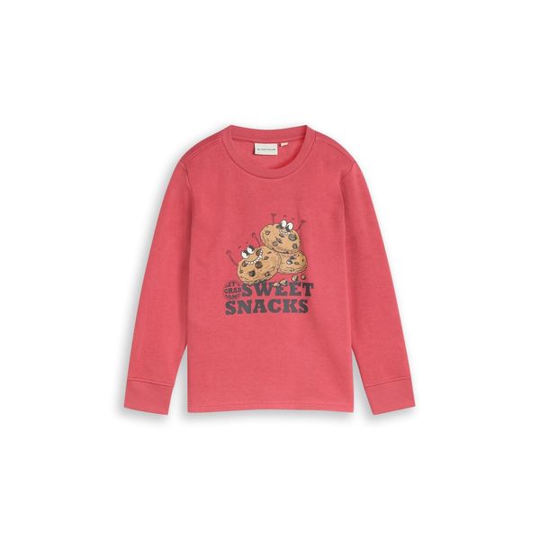 Tom Tailor Jungen Sweatshirt Mit Print, Rot, Uni, Gr. 128/134-image