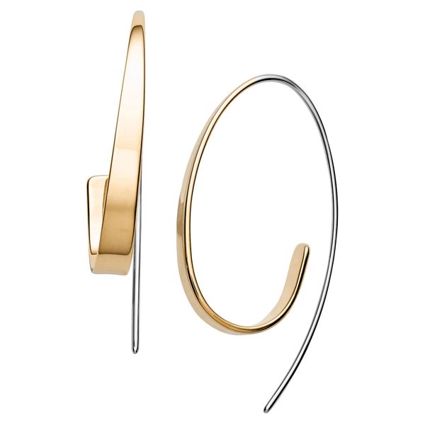 Paar Ohrhaken Skagen "Schmuck Geschenk Edelstahl Ohrringe Kariana", Gold (Edelstahlfarben, Gelbgoldfarben), Ohrringe, Damen, Edelstahl-image