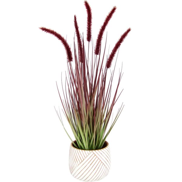 Kunstpflanze I.Ge.A. "Fuchsschwanzgras", Rot, B:22Cm H:67Cm L:22Cm, Kunstpflanzen, Kunstpflanze, Mit ÜBertopf Kunstgras Deko Borstenhirse Panicoideae Setaria-image