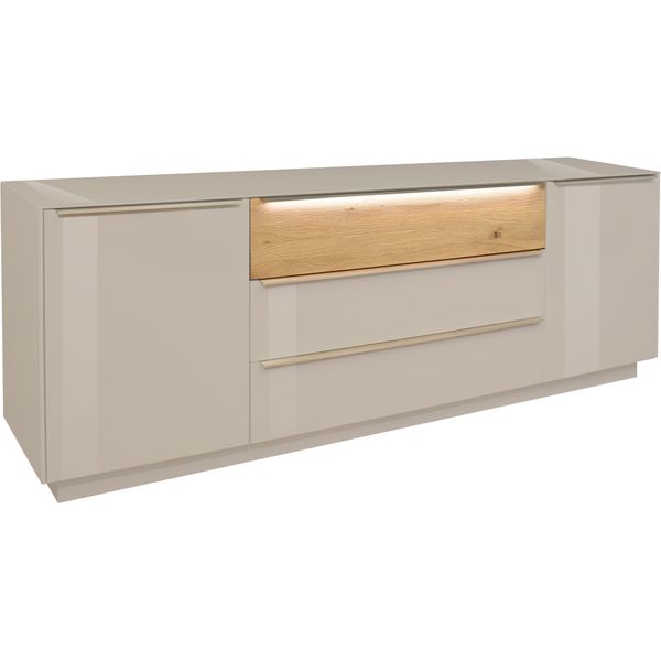 Lowboard Mäusbacher "Nova", Kaschmir, B:214Cm H:71Cm T:42Cm, Sideboards, Lowboard, Lowboard, BHT 214/71/42 Cm, Inkl. Griffbeleuchtung, TüRdäMpfung-image