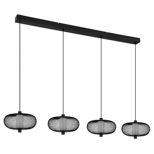Nowa Led-HäNgeleuchte "Astari", Schwarz, 1, Ø 22Cm H: 150Cm, 1 Stk., Leuchten, Pendelleuchte, HäNgelampe, Geflecht, Esstisch, Wohnbereich-image