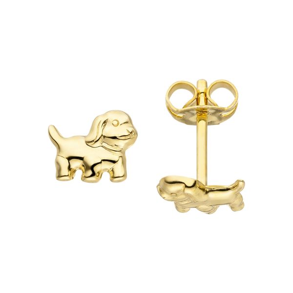 Paar Ohrstecker Jobo "Hund", Gold (Gelbgold 333), Ohrringe, Damen, Gelbgold 333, 333 Gold-image