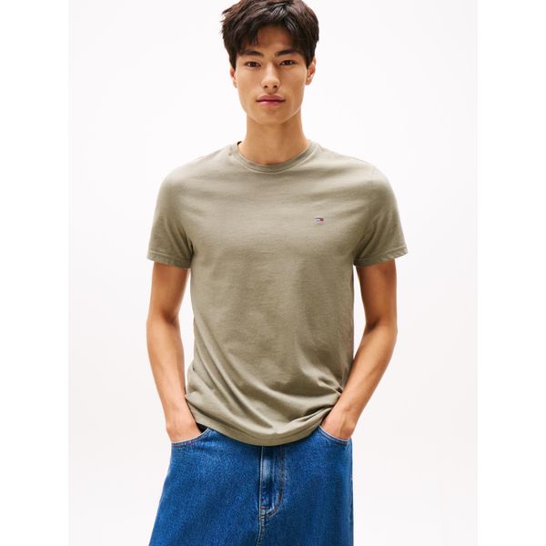 T-Shirt Tommy Jeans "Tjm Xslim Jaspe HTR TEE Ext", Herren, Gr. Xxl, Utility Sage Htr, Single Jersey, Obermaterial: 60% Baumwolle, 40% Polyester, Slim Fit Normal, Rundhals, Eingesetzt Abgesteppte Kante, Shirts T-Shirt, Mit Rundhalsausschnitt-image