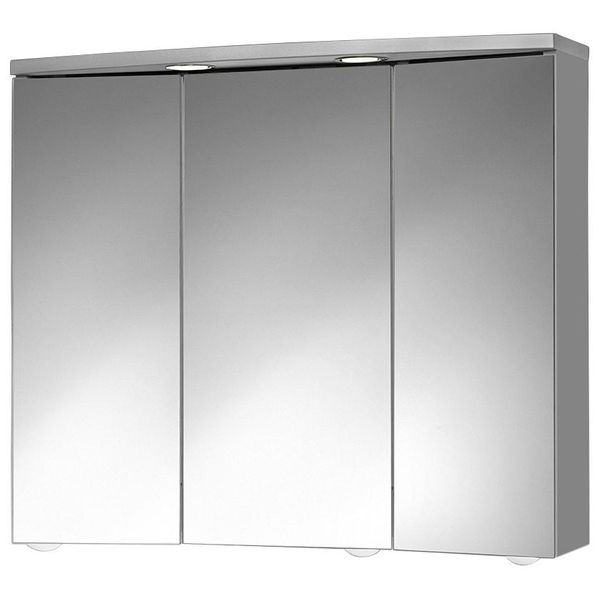Spiegelschrank Jokey "Trava Led", Grau (Alufarben), B:75Cm H:65Cm T:22Cm, Mdf, SchräNke, Spiegelschrank Spiegelschrank Mit Beleuchtung, 75 X 65 X 22 Cm-image