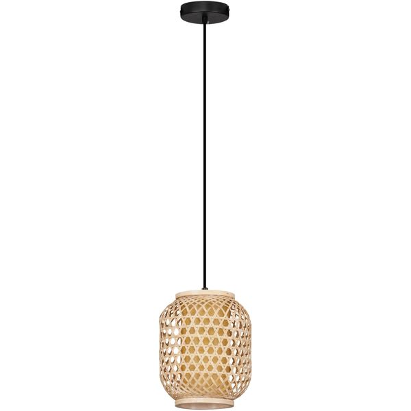 Nova Luce Pendelleuchte "Asma", Beige (Natur, Schwarz), 1, Ø 20Cm H: 150Cm, 1 Stk., Leuchten, Pendelleuchte-image
