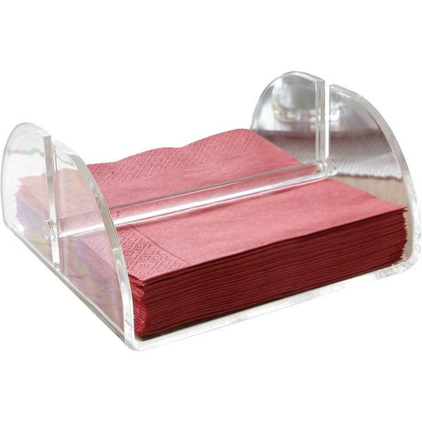 Serviettenhalter Ruco "Acryl-Halter", Rot (Transparent), B:18Cm H:5Cm L:18Cm, Kunststoff, Serviettenhalter, Serviettenspender, Modern, Made In Germany-image