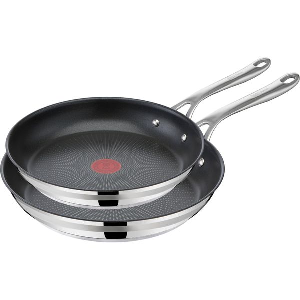 Pfannen-Set Tefal "Jamie Oliver Cook Smart", Schwarz (Edelstahl, Schwarz), Ø:28Cm, Pfannen, Antihaftversiegelung, Induktion, Thermo-Signal, SpüLmaschinenfest-image
