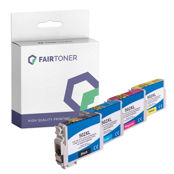 4Er Multipack Set Kompatibel FüR Epson Workforce WF-2865 Dwf (502XL) Druckerpatronen-image