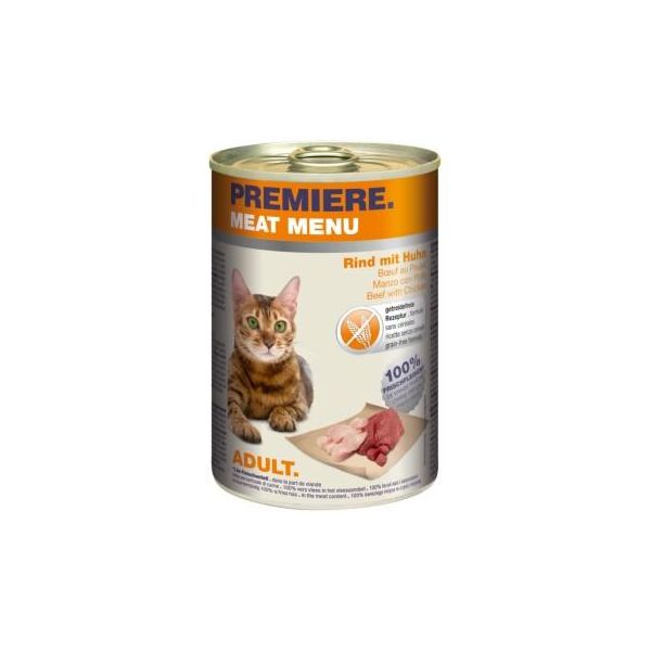 Premiere Menu Viande Adulte BœUf Et Poulet 24X400 G-image