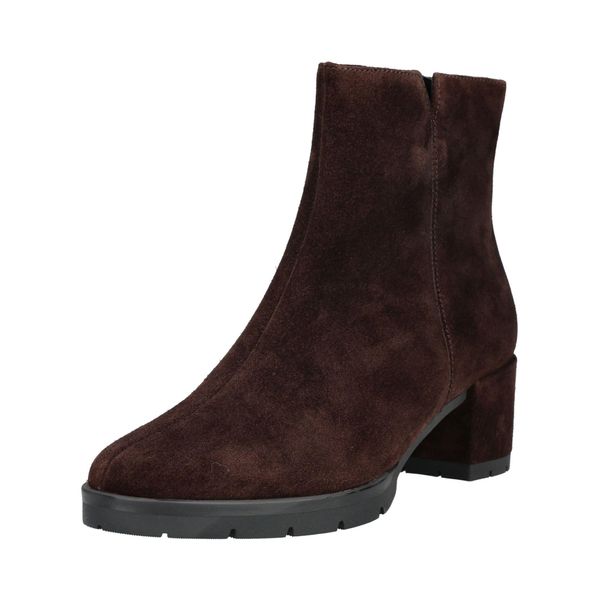 Stiefelette Högl "HöGl Stiefelette Veloursleder", Damen, Gr. 37,5, Braun (Dunkelbraun), Veloursleder, Schuhe Stiefelette-image