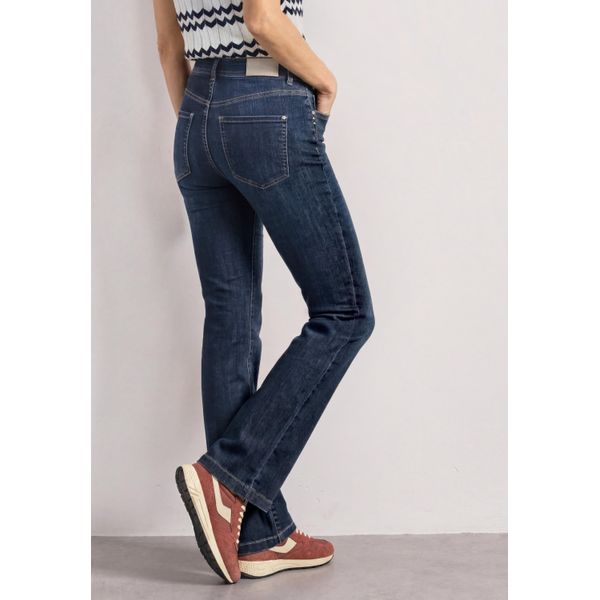 Slim-Fit-Jeans Street One, Damen, Gr. 28, LäNge 28, Blau (Dunkelblau Washed), Web, 72% Baumwolle, 27% Polyester, 1% Elasthan, Unifarben, Lang, Jeans Slim-Fit-Jeans, High Waist-image
