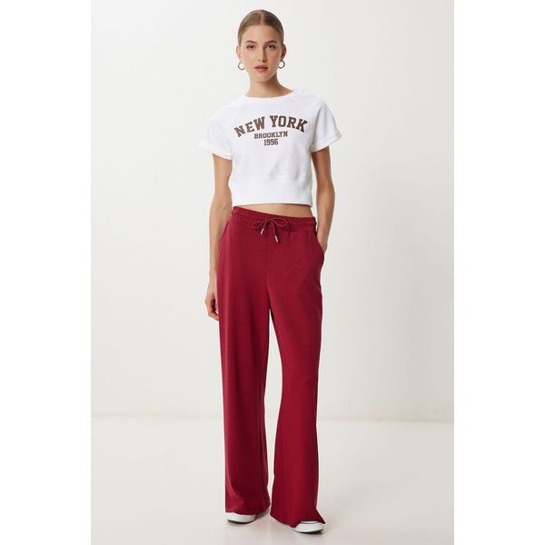 Weite Bein Sweatpants Mit Kordelzugbund-image