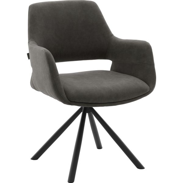 Esszimmerstuhl Musterring, Mud, Schwarz, Mud, B:62Cm H:83Cm T:62Cm, Eisen, Stoff, StüHle, Esszimmerstuhl, Gestell Eisen Schwarz, 180 Drehbar, RüCkholmechanik, SH 48 Cm-image