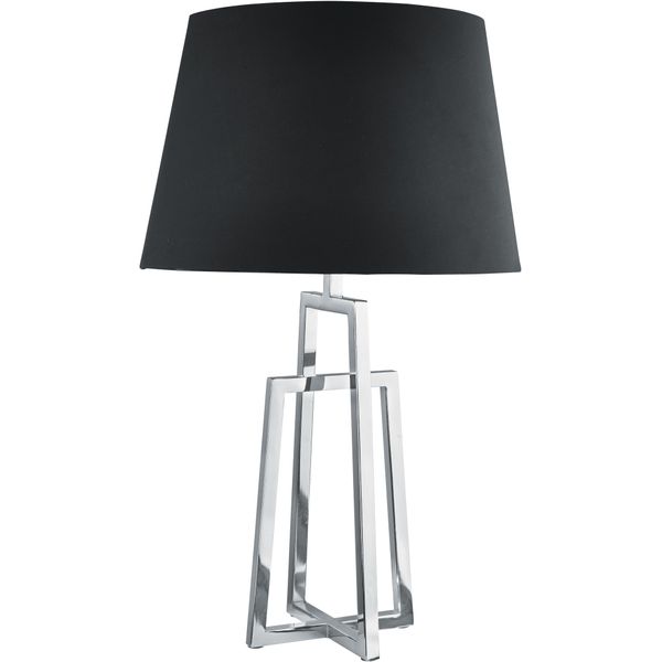 Searchlight Tischleuchte "York Tischleuchte - Chromsockel & Schwarzer Schirm", Chromfarben, Schwarz, H: 40Cm, 1 Stk., Leuchten, Tischleuchte-image