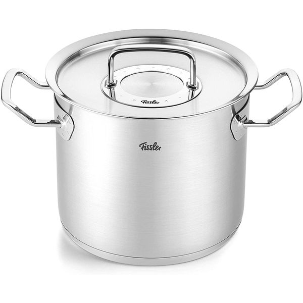 Kochtopf Fissler "ORIGINAL-PROFI Collection Hoher Kochtopf", Silber (Silberfarben), Ø:28Cm, TöPfe, Suppentopf, Mit Breitem SchüTtrand, Kaltmetallgriffen. Made In Germany-image