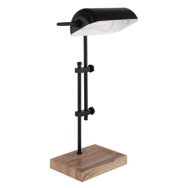 Globo Lighting Schreibtischlampe "Marid", Bunt (Schwarz, Natur), 1, H: 50Cm, 1 Stk., Leuchten, Klassische Schreibtischleuchte, Antik-Look Tischleuchte, Bankerlamp, Schreibtischlampe-image