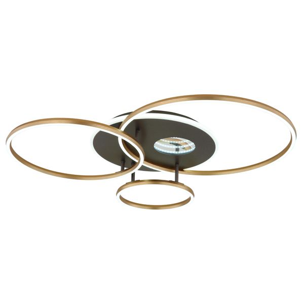 Globo Lighting Deckenleuchte "Invertina", Gold (Goldfarben Matt), 1, H: 13Cm, 1 Stk., Leuchten, Deckenleuchte, 3D-Acryl, Dimmbar, LED 54W, Deckenleuchte-image