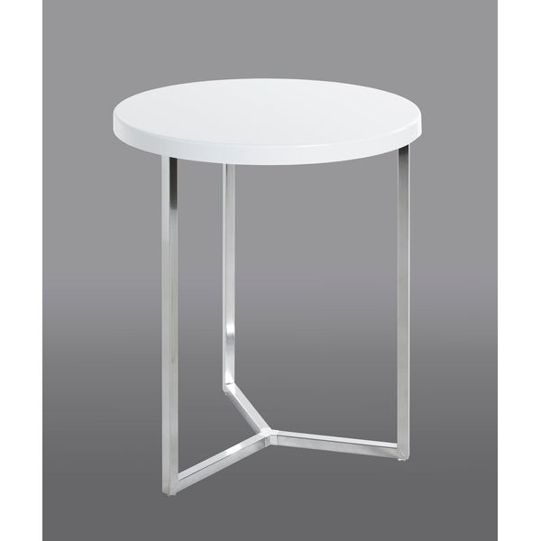 Beistelltisch Haku "Sofatisch, Wohnzimmertisch", Weiß (Silber, Silber, Silber), B:45Cm H:54Cm T:45Cm, Tische, Beistelltisch, Rund - Aus Metall Silber - Ø/H 45/54 Cm-image