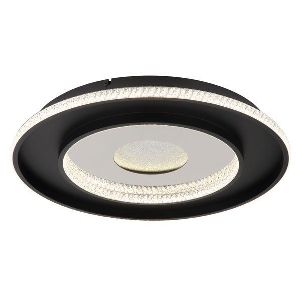 Globo Lighting Deckenleuchte "Marsh", Schwarz (Schwarz Matt), Ø 52,5Cm H: 6Cm, 1 Stk., Leuchten, Deckenlampe Wohnzimmer-Leuchte Schlafzimmer-Leuchte Flur KüChe, Deckenleuchte-image
