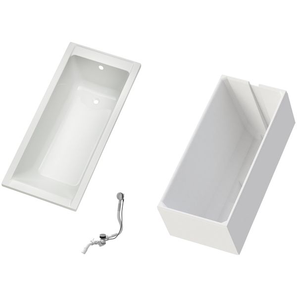 Badewanne Ottofond "Set KöRpferformbadewanne", Weiß, B:70Cm H:58Cm L:170Cm T:70Cm, SanitäRacryl, Badewannen, 1700/700 Mm, KöRperformbadewanne-image