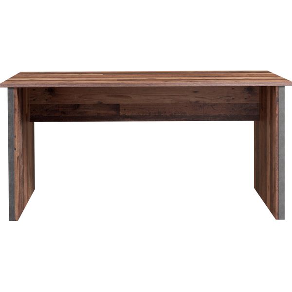Schreibtisch Forte "Clif", Grau (Old – Wood Vintage, Betonoptik Dunkelgrau, Old – Wood Vintage, Betonoptik Dunkelgrau, Old – Wood Vintage), B:153Cm H:73,5Cm T:70Cm, Tische, Schreibtisch, Computertisch Im Industriedesign, In 2 Breiten ErhäLtlich-image