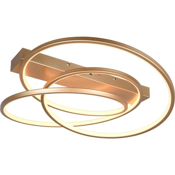 Trio Leuchten LED Deckenleuchte "Darvin, LED Deckenlampe 34W 4500 Lumen, Dimmbar Lichtfarbe Einstellbar", Gold (Goldfarben), 1, H: 16Cm, 1 Stk., Leuchten, CCT 2300/3000/4000K Warmweiß-Kaltweiß, Deckenlampe BüRo Wohnzimmer, LED Deckenleuchte-image