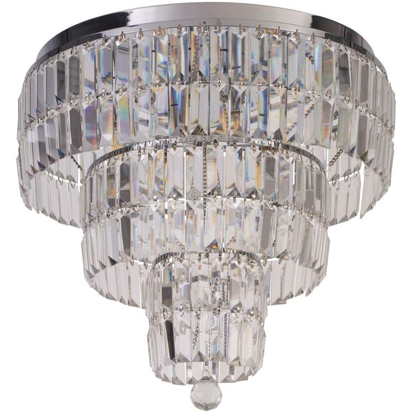 Searchlight Deckenleuchte "Badezimmerleuchte Empire, 6-Flammig", Chrom Und Klar, 6, Ø 50Cm H: 41,5Cm, 1 Stk., Leuchten, GlamouröS, Deckenleuchte-image