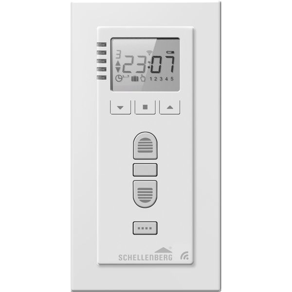 Rollladen-Funksteuerung Schellenberg "Aufputz, Smart Home Funk-Zeitschaltuhr Premium", Weiß, B:8Cm H:15,5Cm, Kunststoff, Funksteuerungsmodule, Zur Steuerung FüR RollläDen, Licht, Steckdosen Und Markisen-image