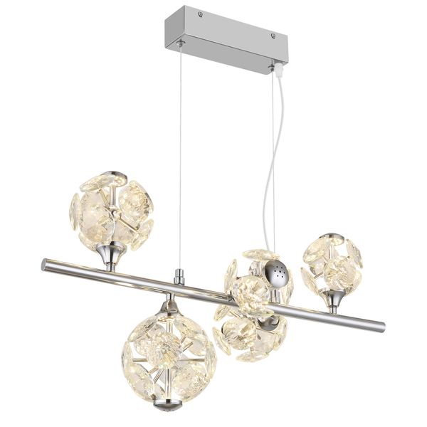 Globo Lighting HäNgeleuchte "Virina", Silber (Verchromt), H: 120Cm, 1 Stk., Leuchten, HäNgelampe Esszimmer-Leuchte Esstischleuchte Wohnzimmer, HäNgeleuchte-image